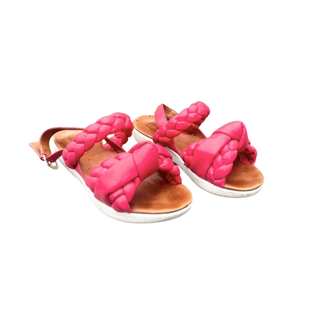 Fitflop‎ Braided Puffy Women US 7 Passion Red Sandal Twist Casual Fit Flop